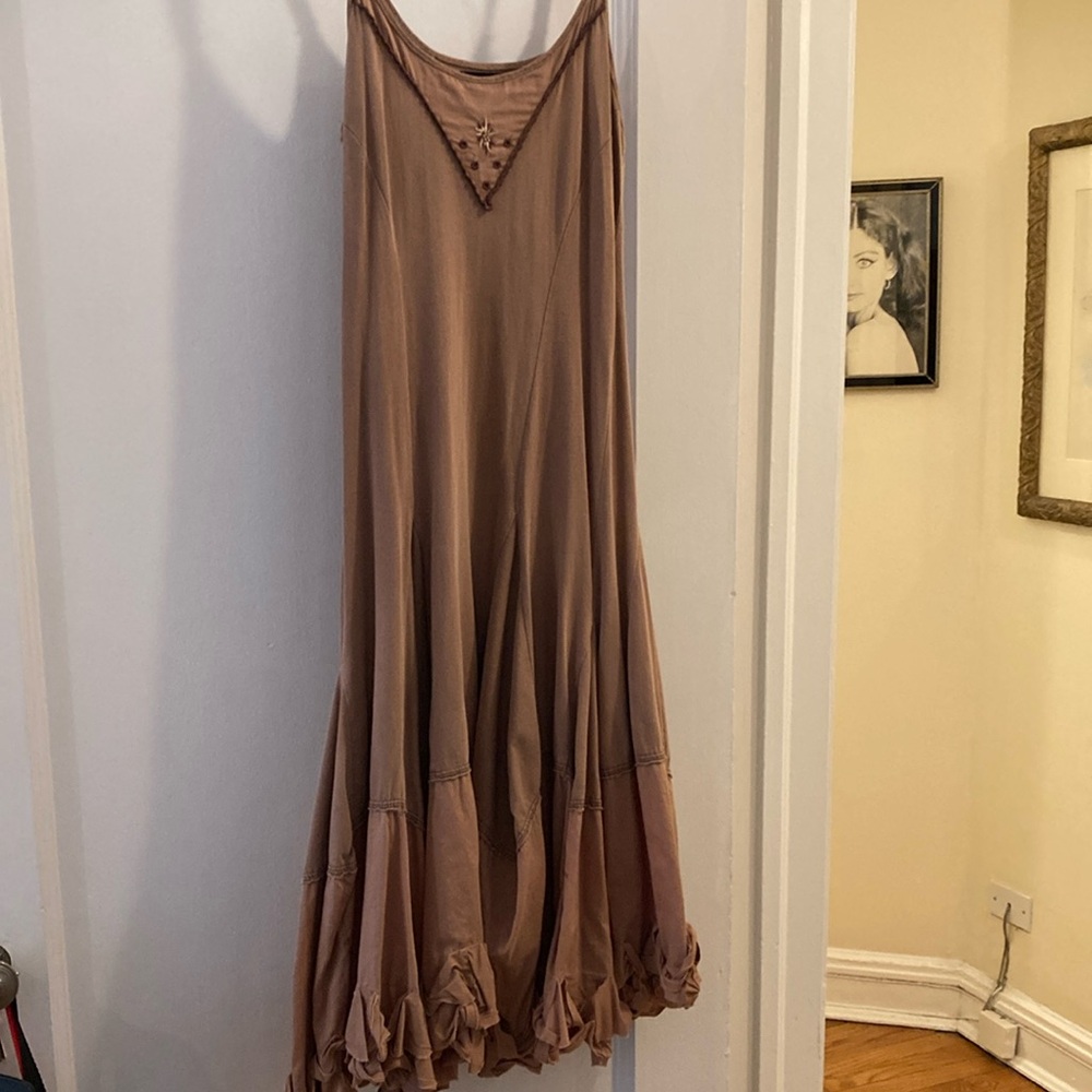 Marithe Francois Girbaud vintage deep Tan spaghetti strap Dress